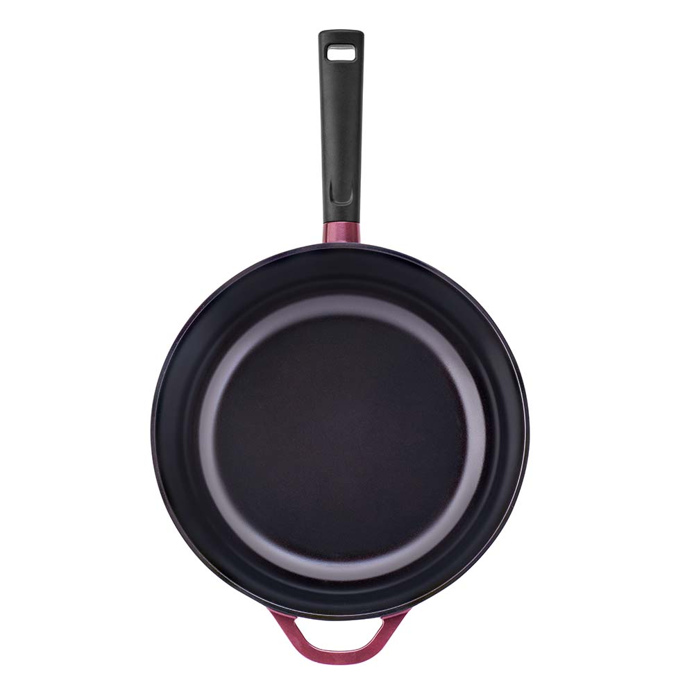 Corningware Retroflam Wok 30cm with Glass Lid - Red Ruby