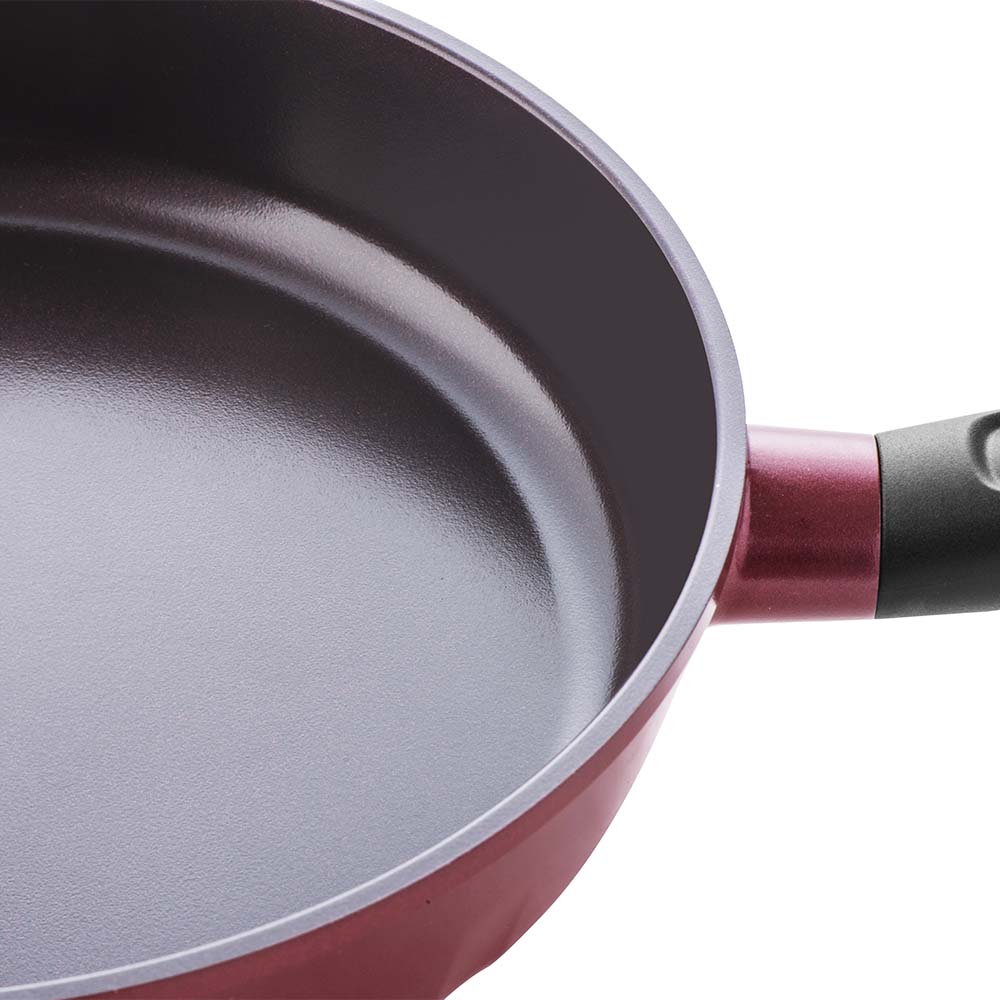 Corningware Retroflam Fry Pan 24cm with Glass Lid - Red Ruby
