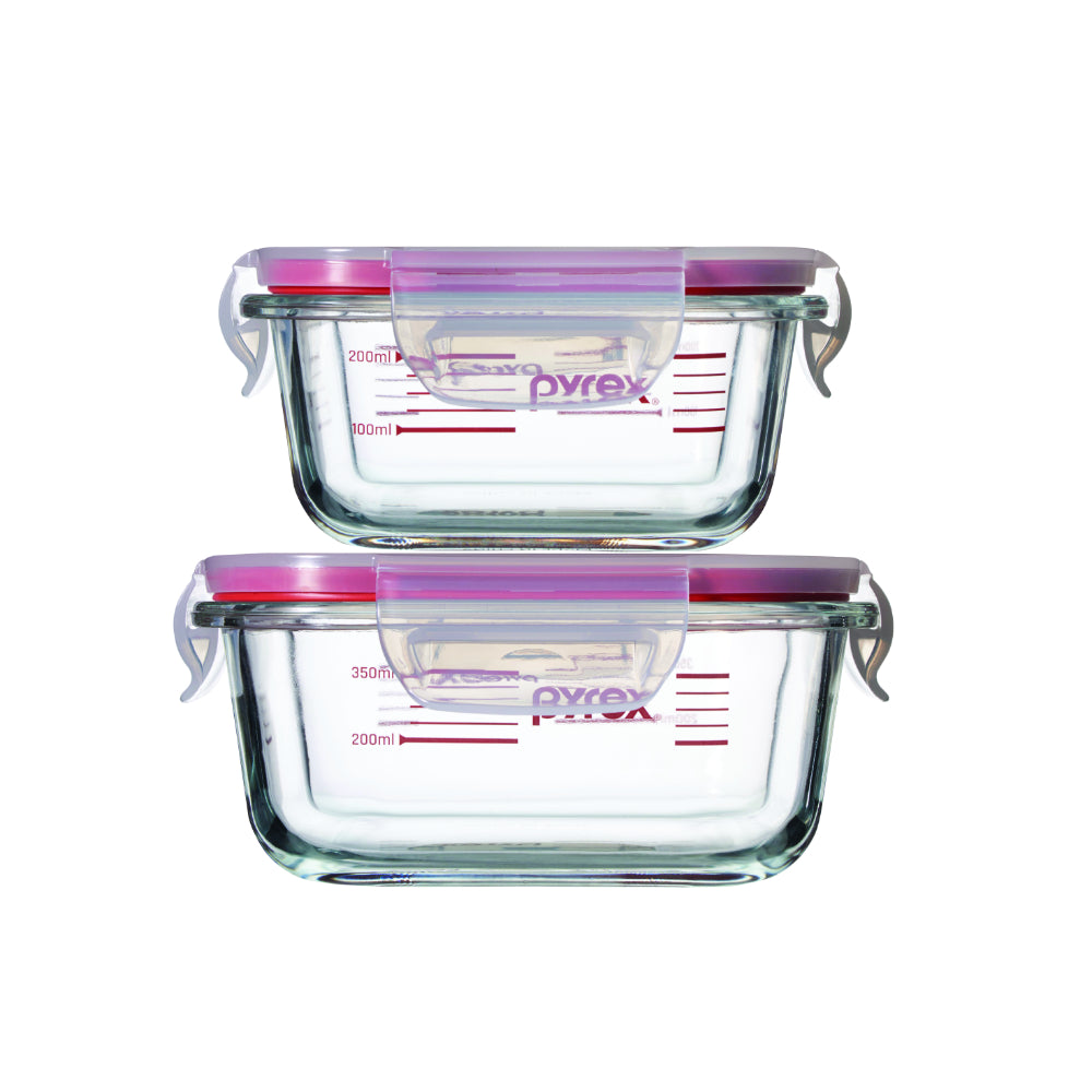Pyrex Square Measuring Glass Storage 2pc Set & Measuring Cup 500ml