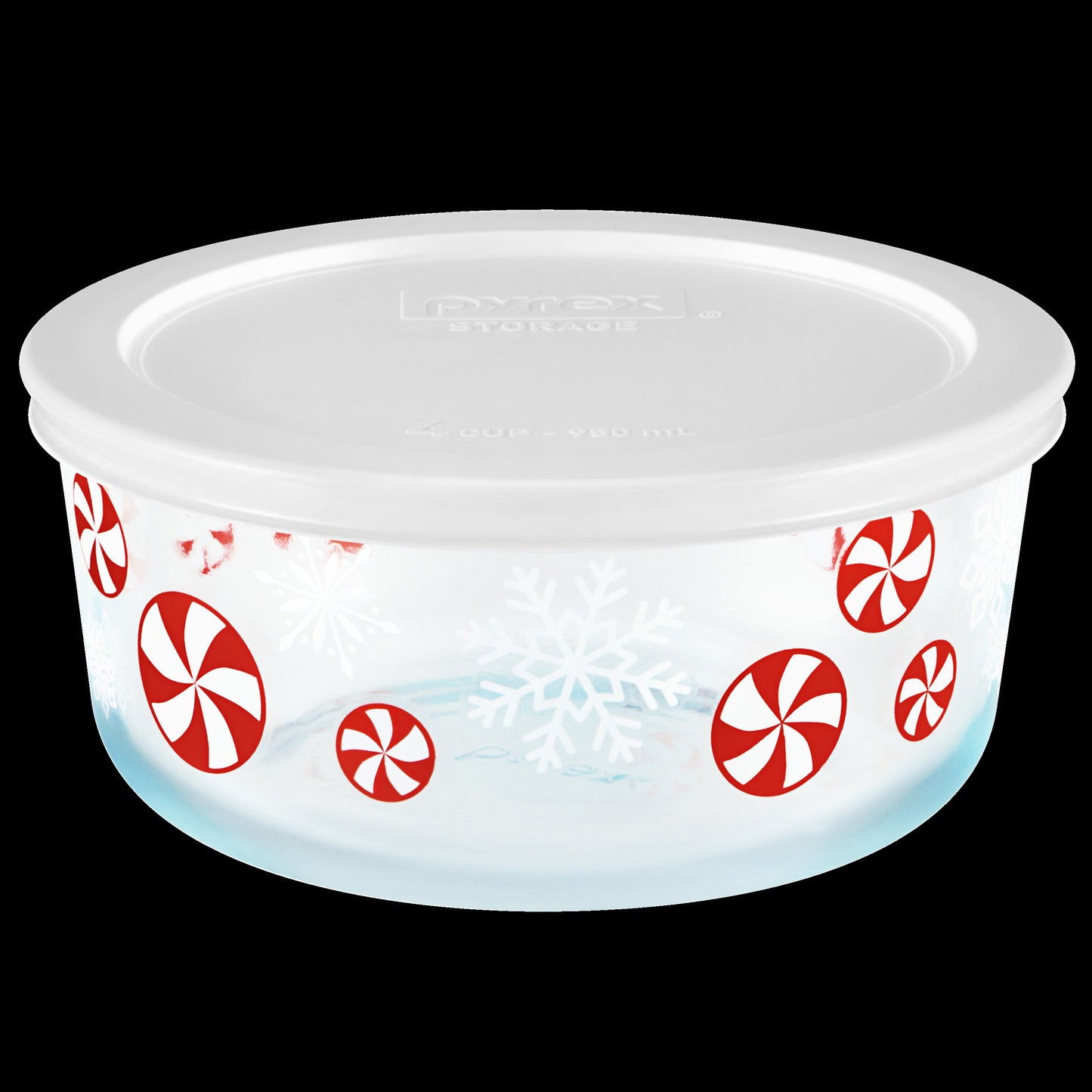 Pyrex 4cup Decorated Storage Peppermint