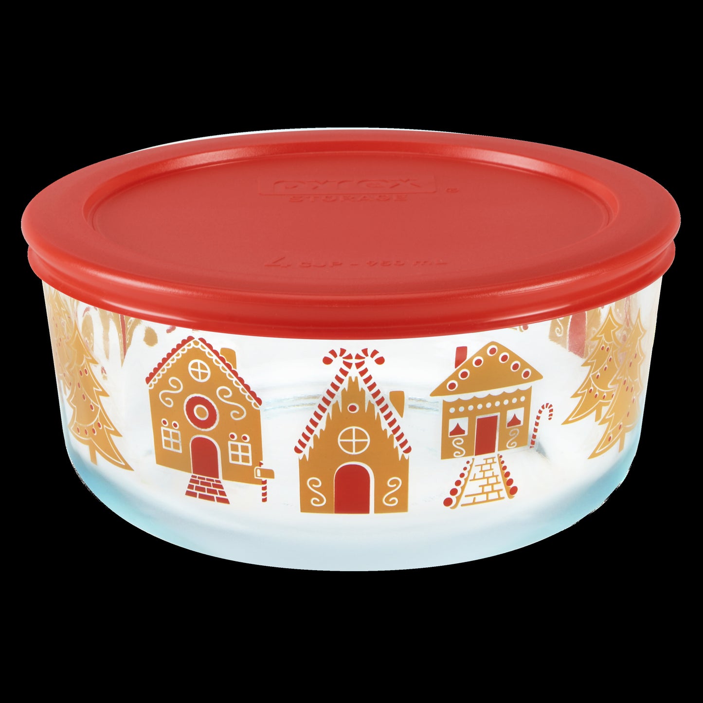 Pyrex 7cup Decorated Storage Gingerbread Village