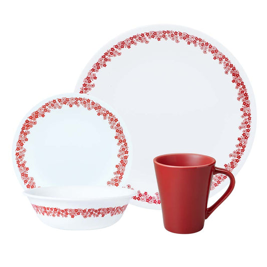 Corelle Dinnerware 16pc Set - Spring Blossom Red