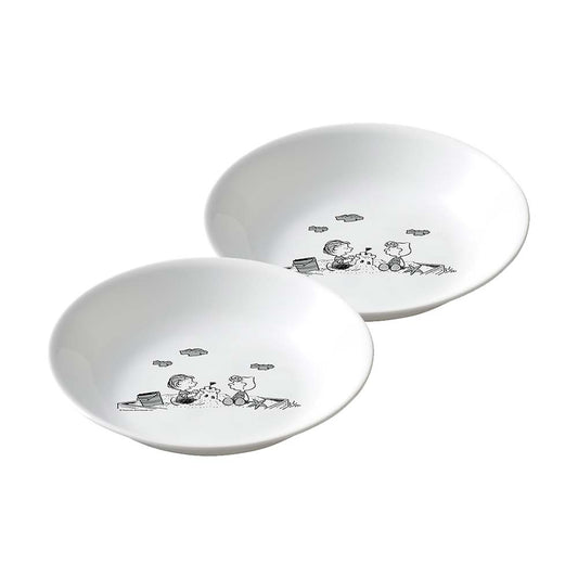 Corelle Soup Plate Set 21cm 4pc Set - Snoopy Monotone