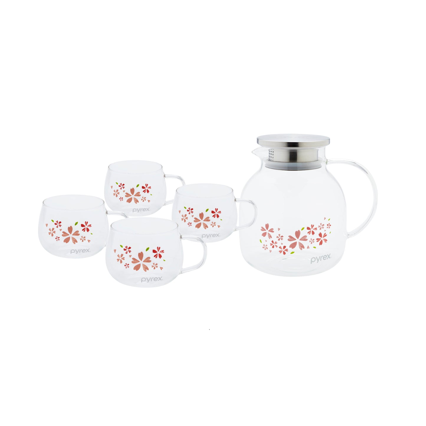Pyrex Glass Jar 5pc Set - Hanami Blossom