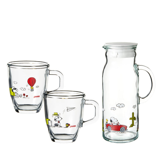 Pyrex Jar & Mugs 2pc set - Snoopy