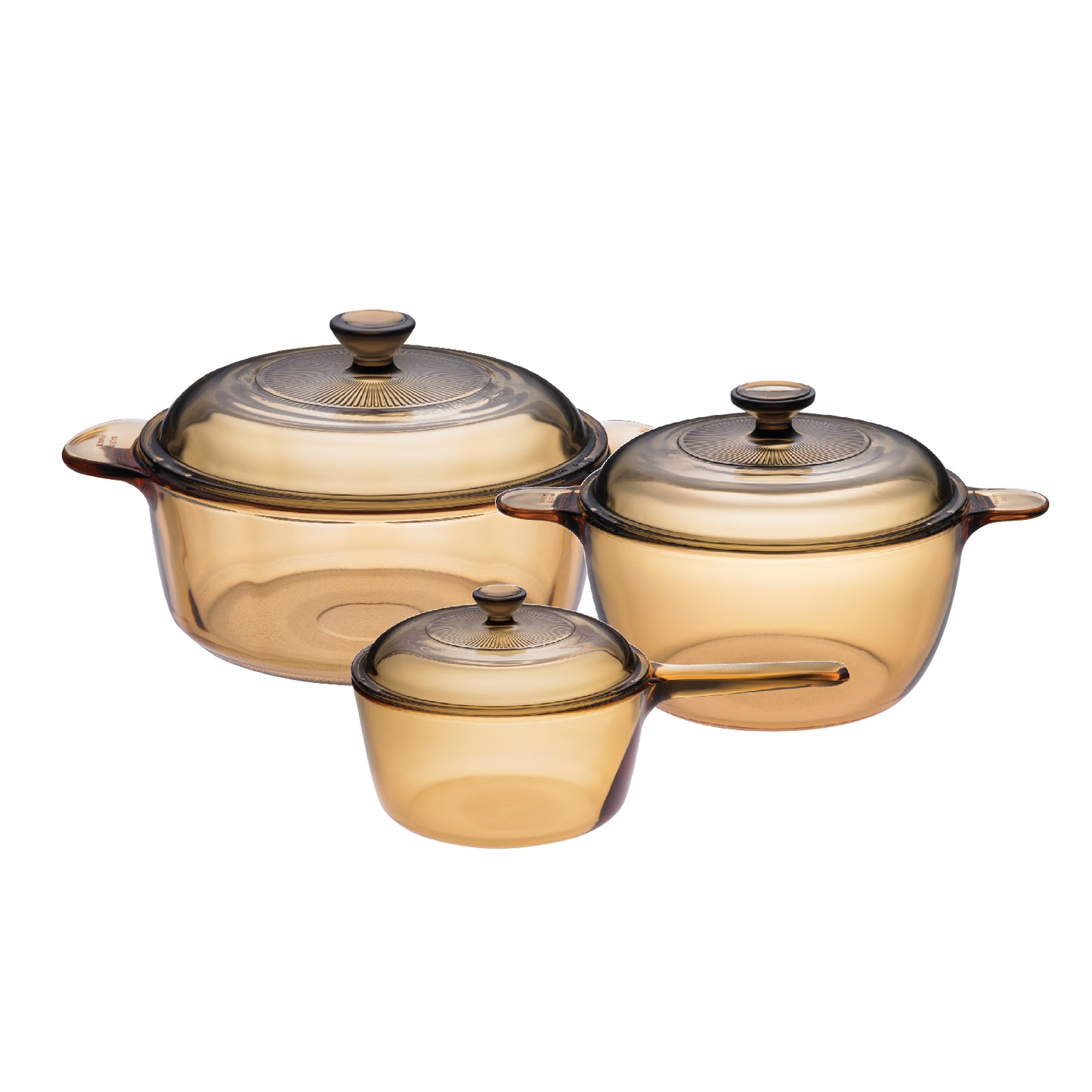 Visions Covered Cookware 6pc Set - 1L Saucepan, 1.25L Versa Pot, 2.5L Cookpot